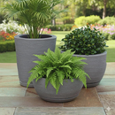 Kit 3 Vasos decorativo Bojo Diamante 3D Bacia Escovada Para Plantas Jardim Casa com prato coletor