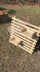 Painel de Madeira Floreira Modular Suporte Parede Suspenso Jardim Vertical Horta