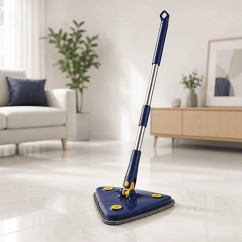 Esfregão Mop Triangulo Ajustável Giratório 360° Multiuso 2 Refil Rodo de Limpeza