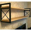 Prateleira Estilo Industrial com Suporte Antiferrugem e Madeira Pinus