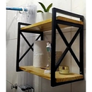 Prateleira Estilo Industrial com Suporte Antiferrugem e Madeira Pinus