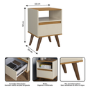 QUEIMA DE ESTOQUE PROMOÇÃO! Kit Mesa De Cabeceira Para Quarto Pés Retro 1 Gaveta - Várias Cores