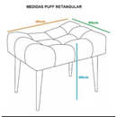 Puff Requinte Bege com Pé Palito – Banqueta Decorativa Confortável