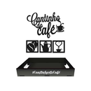 Kit Cantinho do Café com Bandeja Decorativa Manhã