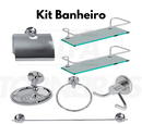 Kit Acessórios para Banheiros 5 peças + 2 Porta Shampoo Reto