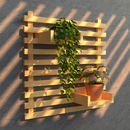 Painel de Madeira Floreira Modular Suporte Parede Suspenso Jardim Vertical Horta