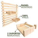 Painel de Madeira Floreira Modular Suporte Parede Suspenso Jardim Vertical Horta