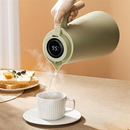 Garrafa Térmica de água / Café 1 Litro Com Termômetro Led Para Chás / Café Design Moderno Cabo Madeira