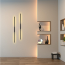 Arandela LED Linear 1m Preta 10W 3000K Bivolt Parede Moderna – NÃO Recarregável / precisa ligar na tomada
