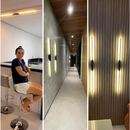 Arandela LED Linear 1m Preta 10W 3000K Bivolt Parede Moderna – NÃO Recarregável / precisa ligar na tomada