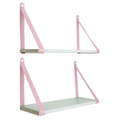 Kit 2 Prateleiras MDF 45x15 com Alça em Couro Ecológico – Decorativa e Moderna