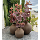 Trio De Vasos Decorativos Com Flores Artificiais Toque Real