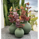 Trio De Vasos Decorativos Com Flores Artificiais Toque Real