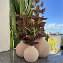 Trio De Vasos Decorativos Com Flores Artificiais Toque Real
