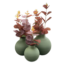 Trio De Vasos Decorativos Com Flores Artificiais Toque Real