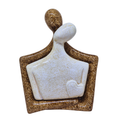 Escultura Casal Apaixonado em Cerâmica – Decoração Moderna para Sala, Rack e Escritório