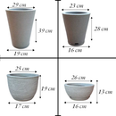 Kit 04 Vasos para Planta Flor Casa Jardim Varanda Coluna Redonda N1 N2 Bojo N1 + Bacia N1 com prato