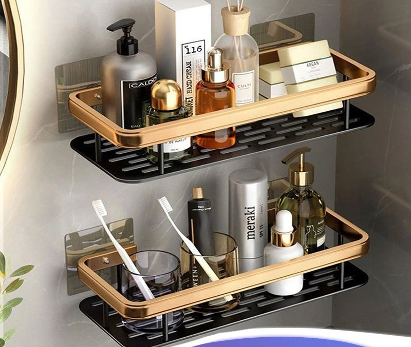 Kit 2 SUPORTE PARA SHAMPOO PARA USO NO BANHEIRO NA PAREDE de alumínio suporte organizador multiuso