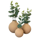Trio De Vasos Decorativos Com Flores Artificiais Toque Real