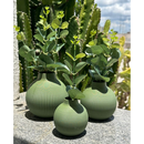 Trio De Vasos Decorativos Com Flores Artificiais Toque Real