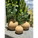 Trio De Vasos Decorativos Com Flores Artificiais Toque Real