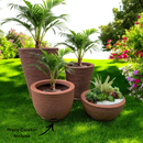 Kit 04 Vasos para Planta Flor Casa Jardim Varanda Coluna Redonda N1 N2 Bojo N1 + Bacia N1 com prato