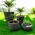 Kit 04 Vasos para Planta Flor Casa Jardim Varanda Coluna Redonda N1 N2 Bojo N1 + Bacia N1 com prato
