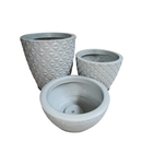 Kit 3 Vasos decorativo Bojo Diamante 3D Bacia Escovada Para Plantas Jardim Casa com prato coletor