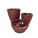 Kit 3 Vasos Decorativos Bojo Diamante 3D + Coluna + Bacia com Prato