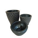 Kit 3 Vasos Decorativos Bojo Diamante 3D + Coluna + Bacia com Prato