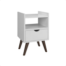 Kit 2 Mesas Cabeceira Quarto Gaveta Decoração Resistente Multiuso Organizador Nicho Retro Cor