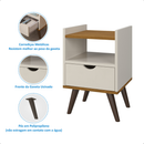Kit 2 Mesas Cabeceira Quarto Gaveta Decoração Resistente Multiuso Organizador Nicho Retro Cor