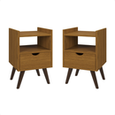 Kit 2 Mesas Cabeceira Quarto Gaveta Decoração Resistente Multiuso Organizador Nicho Retro Cor