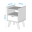 Kit 2 Mesas Cabeceira Quarto Gaveta Decoração Resistente Multiuso Organizador Nicho Retro Cor