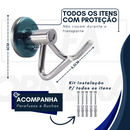Kit Acessórios para Banheiros 5 peças + 2 Porta Shampoo Reto