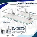 Kit Acessórios para Banheiros 5 peças + 2 Porta Shampoo Reto