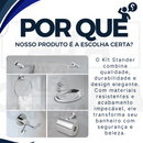 Kit Acessórios para Banheiros 5 peças + 2 Porta Shampoo Reto