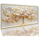 Quadro Decorativo Árvore da Vida Ouro Branco – Luxo