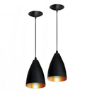 Kit 3 Luminárias Pendentes Modernas Pretas para Sala de Jantar e Teto