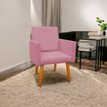 Poltrona Decorativa Nina com Pé Palito em Suede – LR Decor