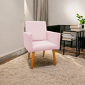 Poltrona Decorativa Nina com Pé Palito em Suede – LR Decor