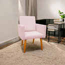 Poltrona Decorativa Nina com Pé Palito em Suede – LR Decor