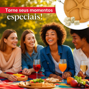 Kit Petisqueira Redonda + 6 Garfos Para Frios e Queijos Gamela MDF