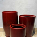 Kit 3 Vasos Marmorizados Decorativos Planta de Luxo ou Flor Polietileno Coluna polida N1 N2 + Bojo N1 Com Pratos