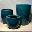 Kit 3 Vasos Marmorizados Decorativos Planta de Luxo ou Flor Polietileno Coluna polida N1 N2 + Bojo N1 Com Pratos