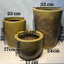 Kit 3 Vasos Marmorizados ou Diamante com Pratos