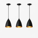 Kit 3 Luminárias Modernas Pendentes Sala Jantar De Teto Preta