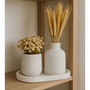 Kit decoração Susy 3 peças em gesso / não acompanha flores / presente / casa / sala /ambiente / vaso