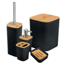 Kit Banheiro Conjunto Acessórios Lavabo Luxo 5 Peças Bambu