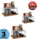 Kit 2 Organizadores de Armário de Cozinha Médio 32cm em Aço Epóxi